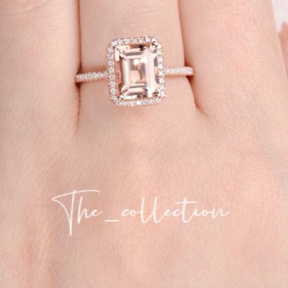 ROSE GOLD PLATED DIAMOND RING - Picture 3 of 4